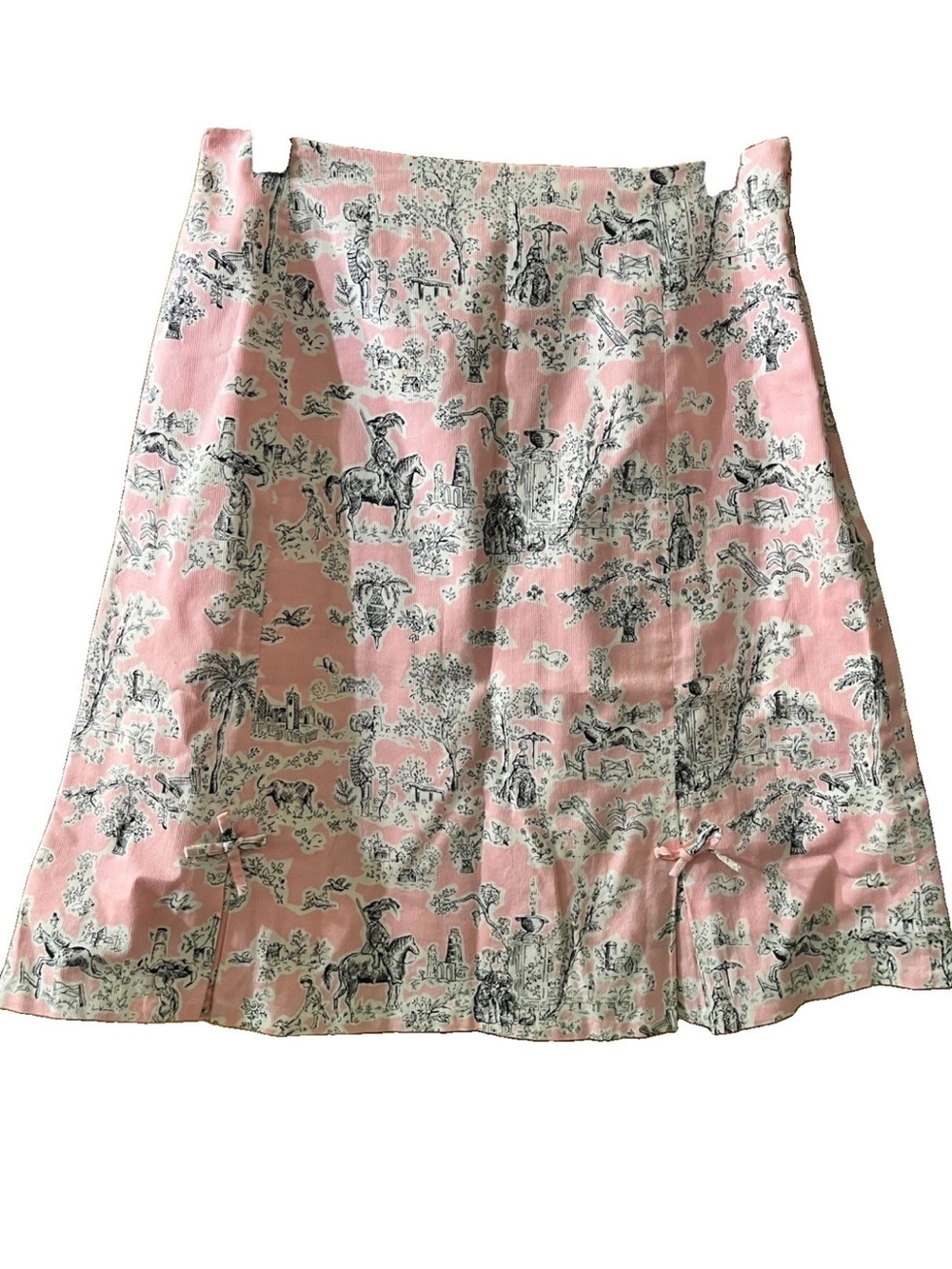 Harold’s Pink Toile Print Skirt S Cotton A Line Cottagecore Equestrian Old Money